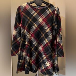 Plaid Long Sleeve Dress (over leggings)
